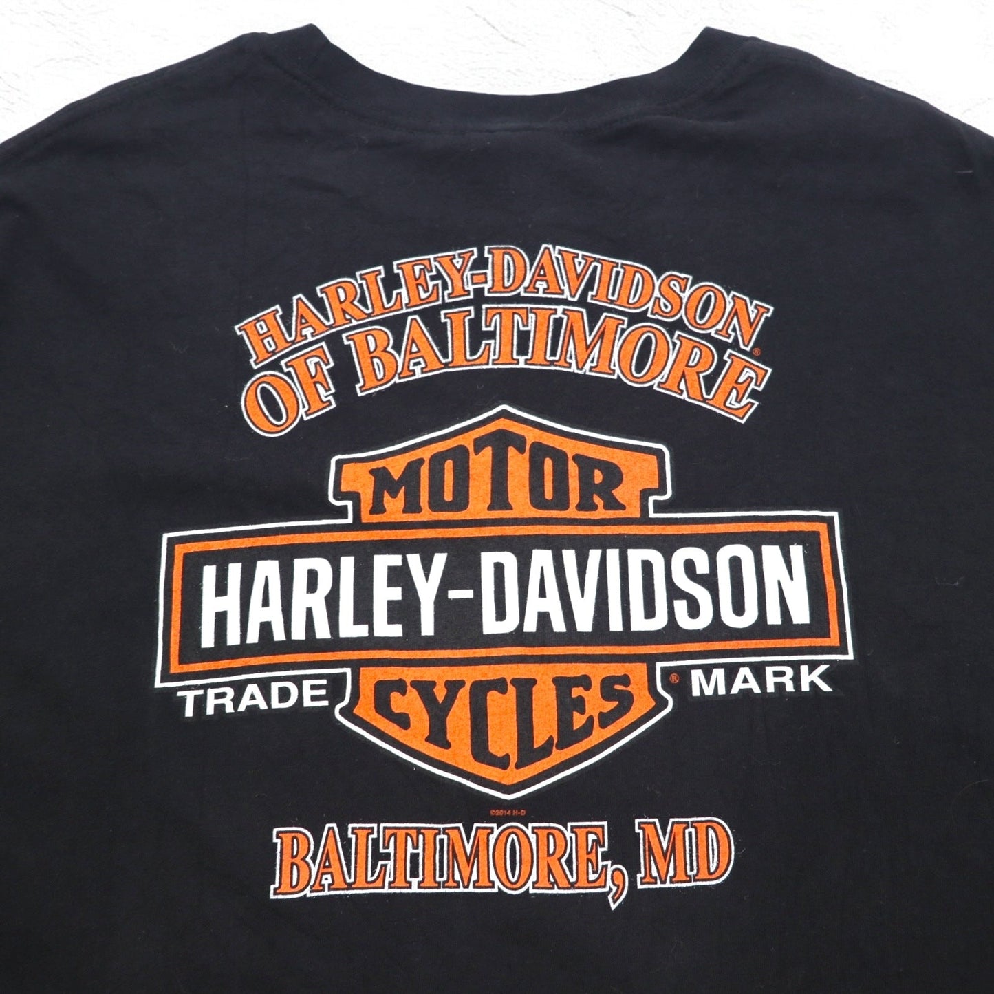 HARLEY DAVIDSON Double-Sided Print T-Shirt, Size 2XL, Black Cotton, Skull and Clown, BALTIMORE, Big Size