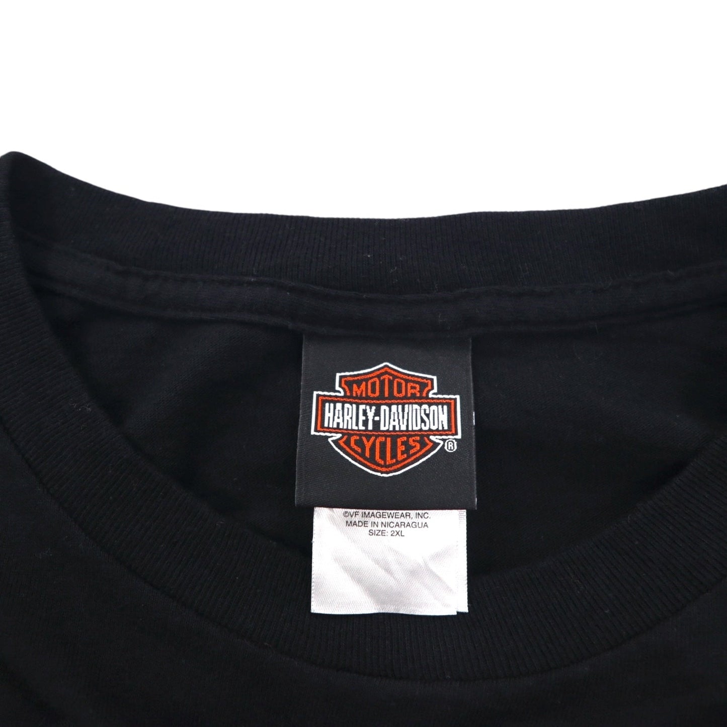 HARLEY DAVIDSON Double-Sided Print T-Shirt, Size 2XL, Black Cotton, Skull and Clown, BALTIMORE, Big Size