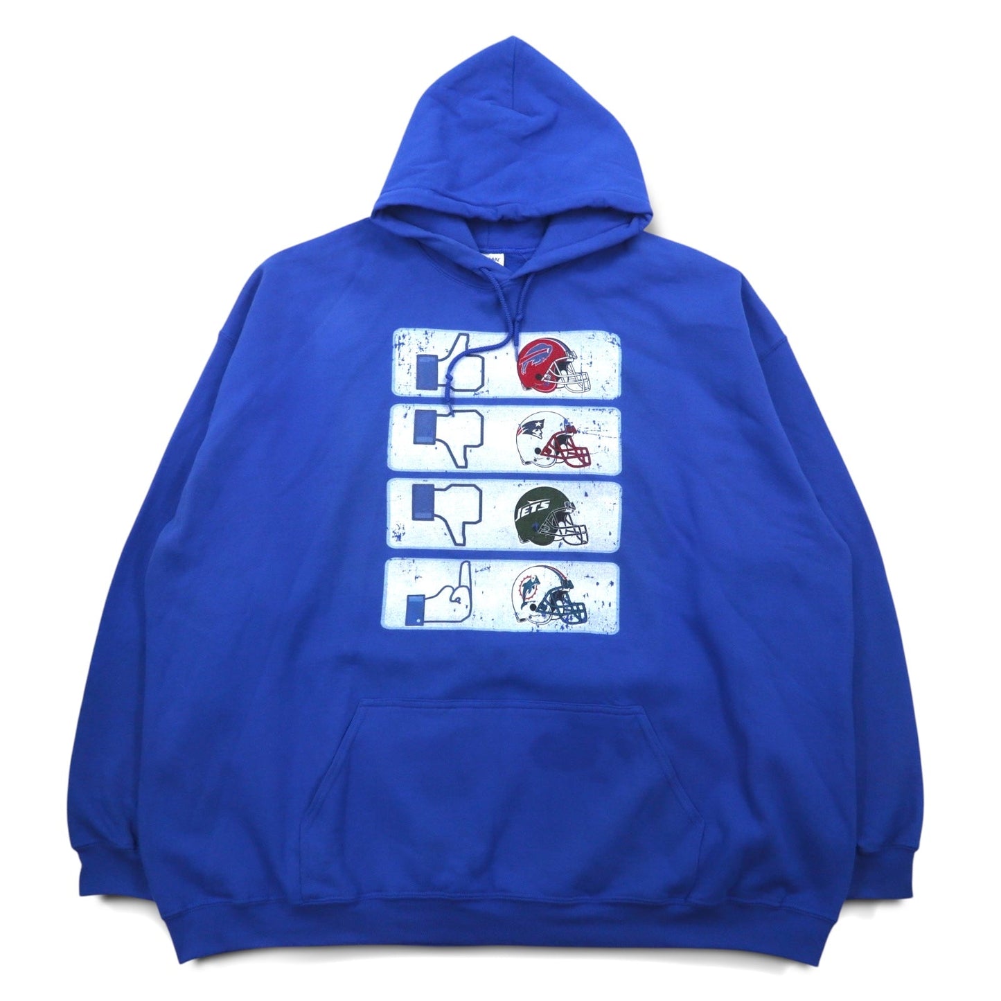 NFL Pullover Hoodie, 5XL, Blue, Buffalo Bills, Fleece-Lined, Oversized, GILDAN, Front Pocket