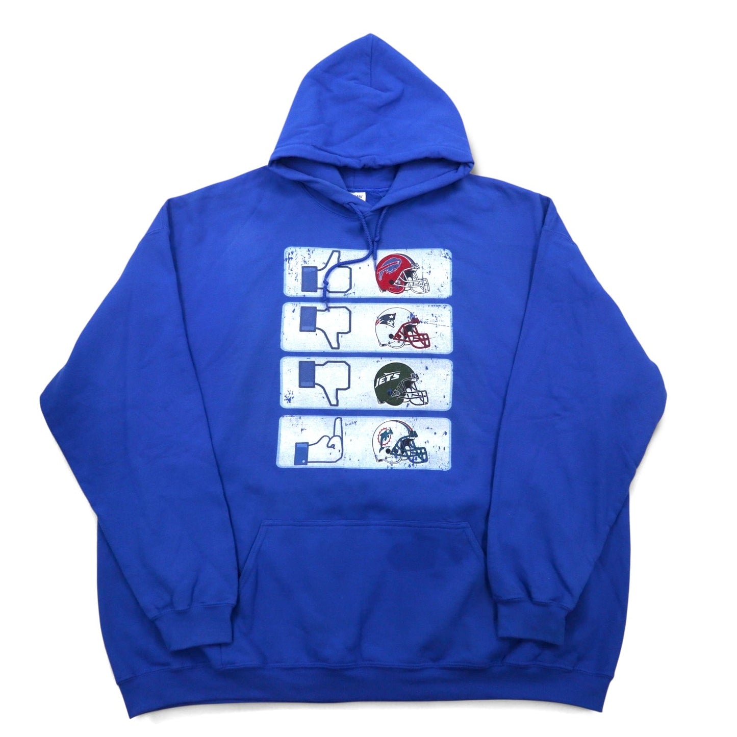 NFL Pullover Hoodie, 5XL, Blue, Buffalo Bills, Fleece-Lined, Oversized, GILDAN, Front Pocket