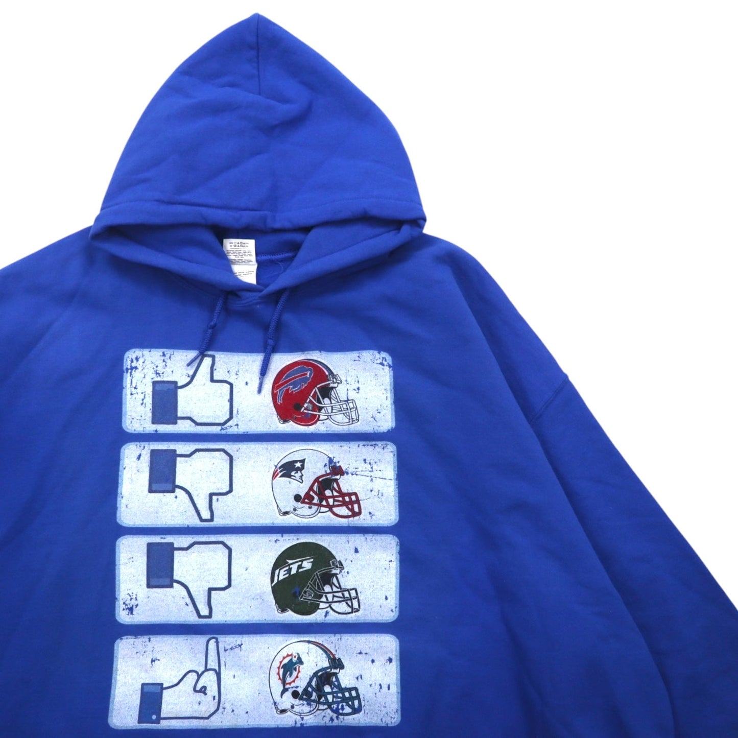 NFL Pullover Hoodie, 5XL, Blue, Buffalo Bills, Fleece-Lined, Oversized, GILDAN, Front Pocket