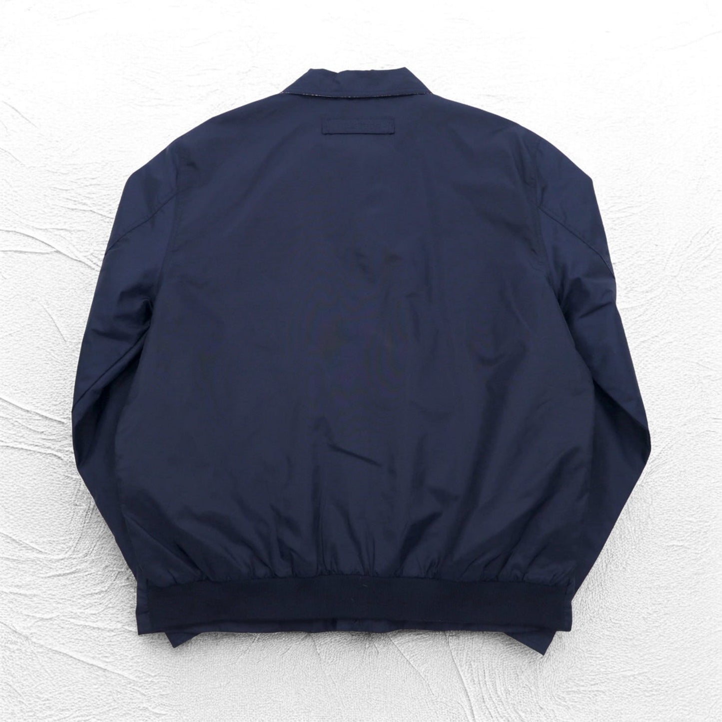 TOMMY HILFIGER Harrington Swing Jacket, XL, Navy Nylon, Check Lining, One-Point Logo Embroidery