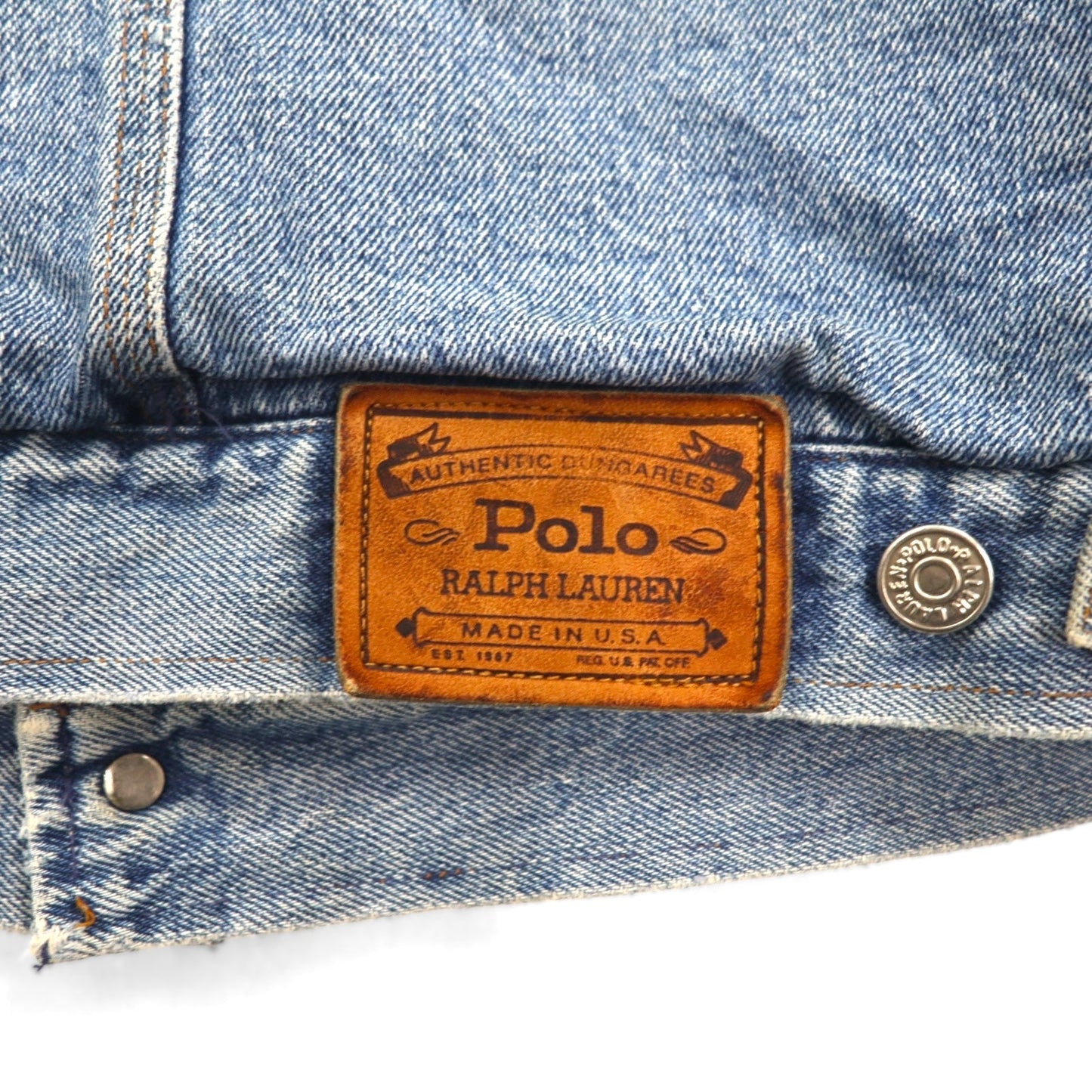 Polo Ralph Lauren 80年代 USA製 デニムジャケット Gジャン XL インディゴ 襟コーデュロイ 白タグ