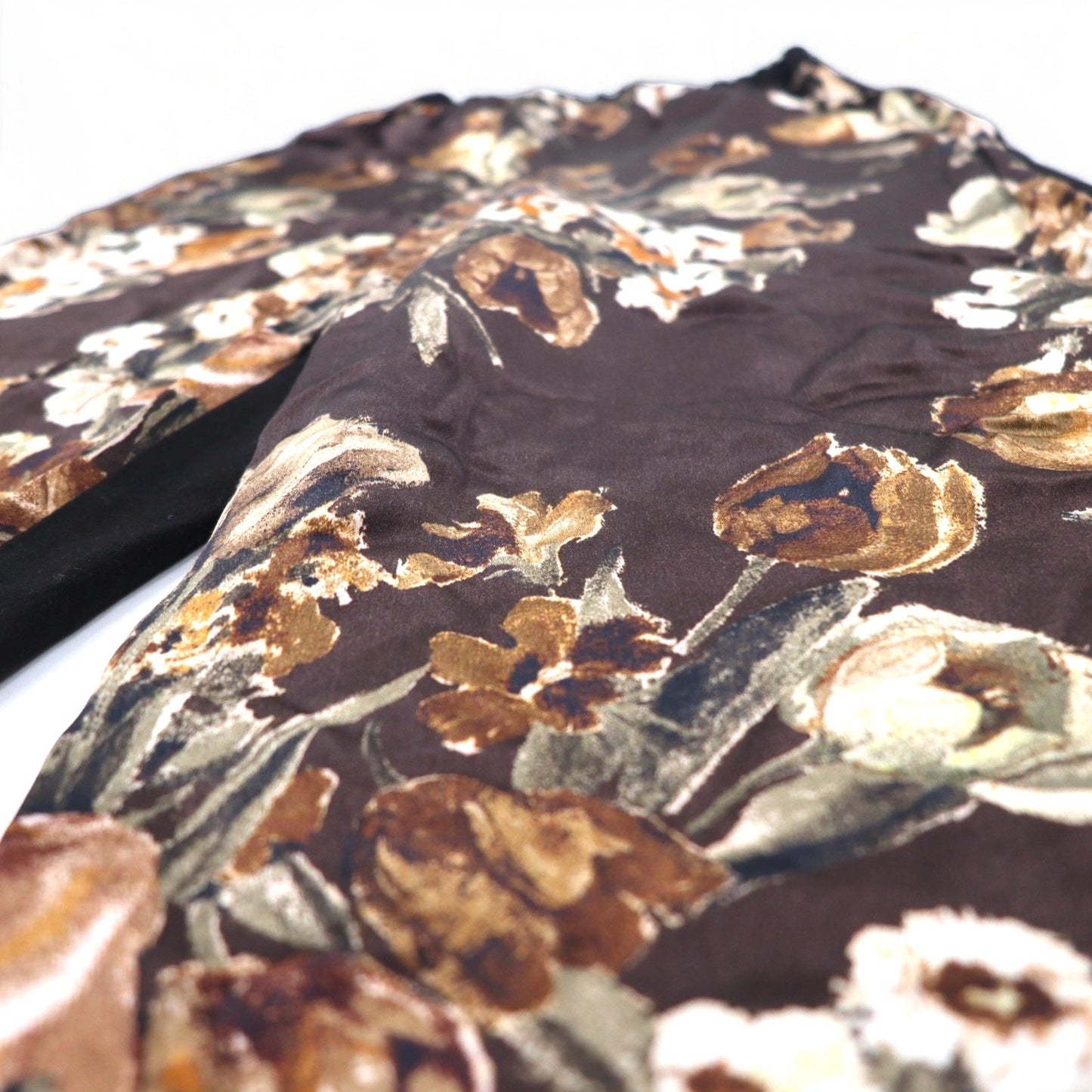 JUNYA WATANABE COMME des GARCONS 切替 ワイド イージーパンツ XS ブラック レーヨン ウール 花柄 JD-P011 日本製