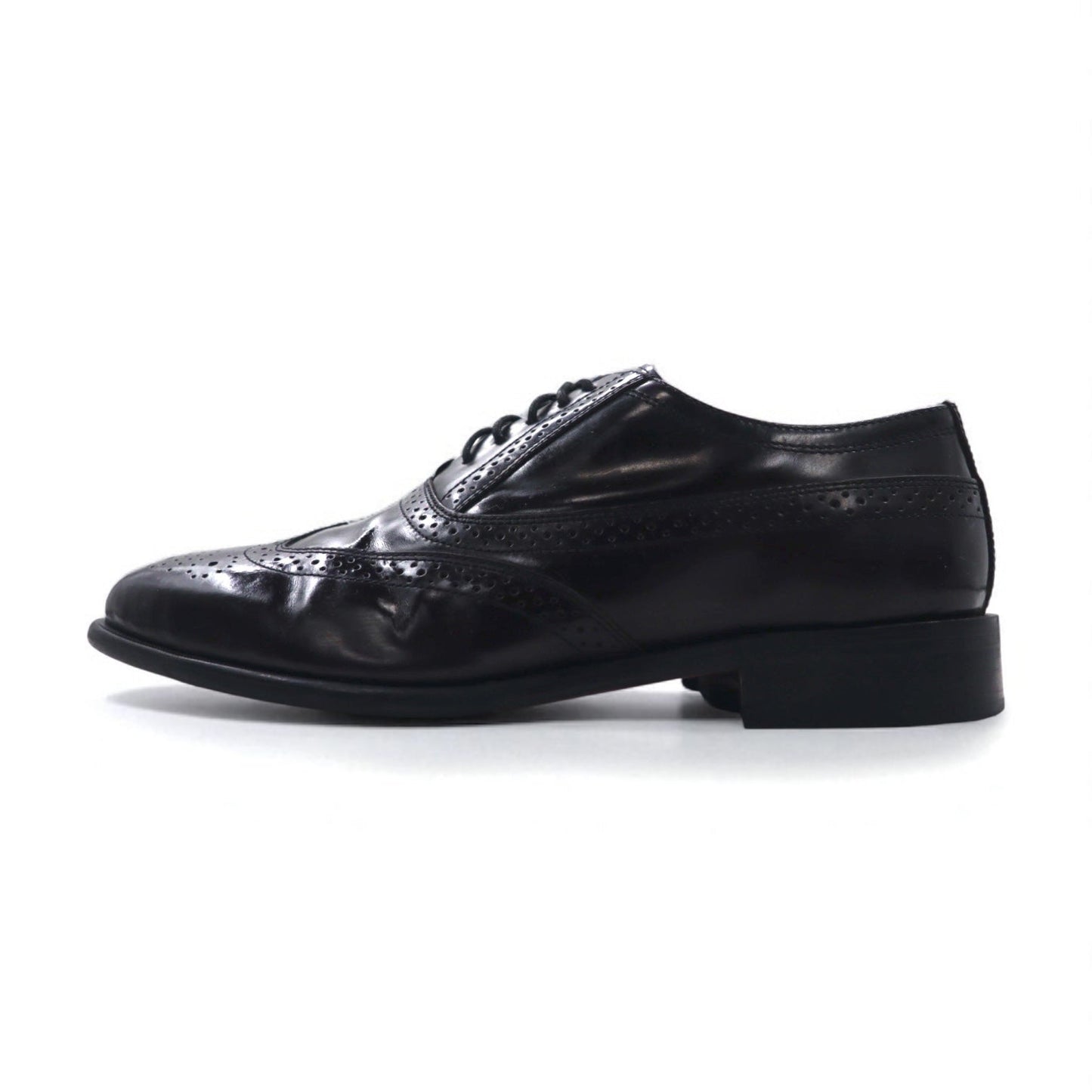 NUNN BUSH 90s Wingtip Full Brogue Dress Shoes, Size 26cm, Brown Leather with Medallion Detail, 83299 05