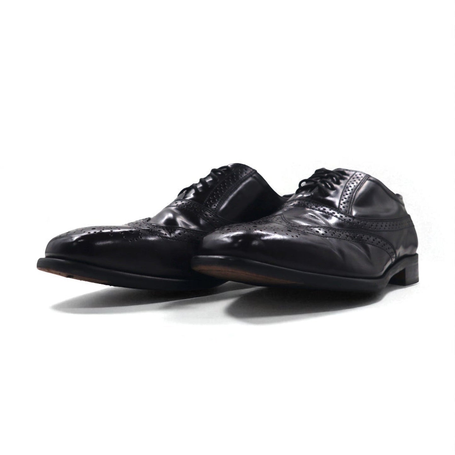 NUNN BUSH 90s Wingtip Full Brogue Dress Shoes, Size 26cm, Brown Leather with Medallion Detail, 83299 05