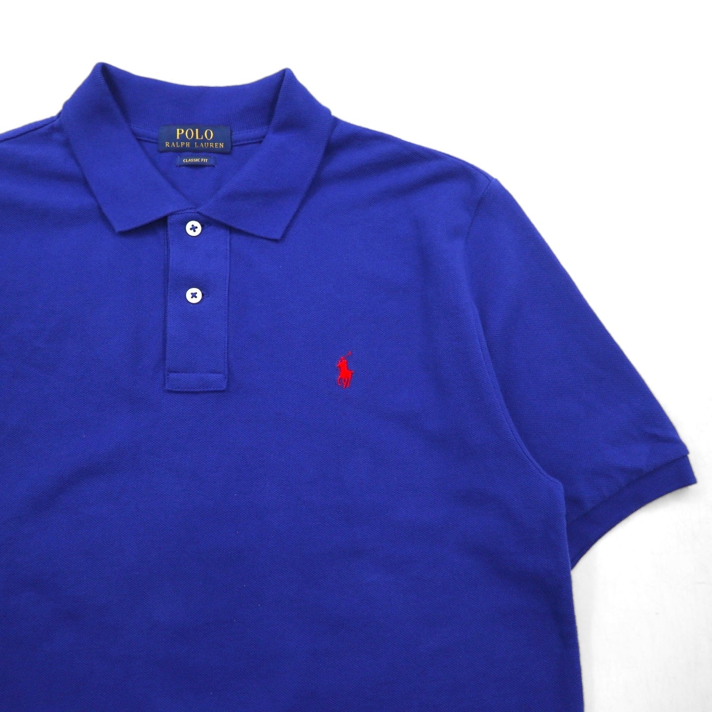 POLO RALPH LAUREN クラシックフィット ポロシャツ M ブルー コットン 鹿の子 スモールポニー刺繍