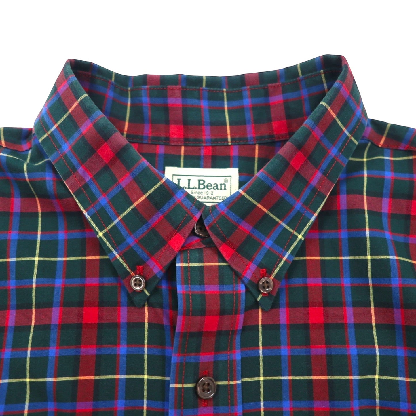 L.L.Bean ボタンダウン シャツ L レッド コットン TRADITIONAL FIT チェック 500539