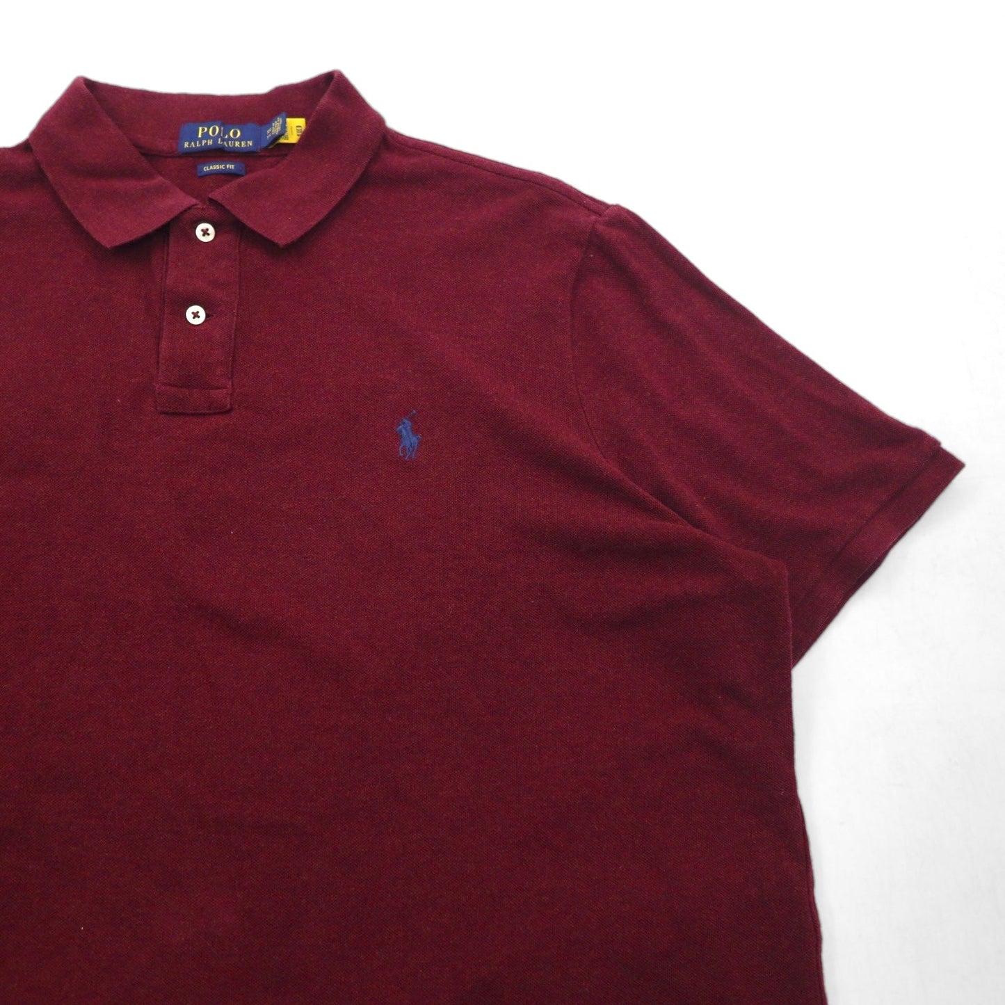 POLO RALPH LAUREN クラシックフィット ポロシャツ 2XL ボルドー コットン 鹿の子 スモールポニー刺繍