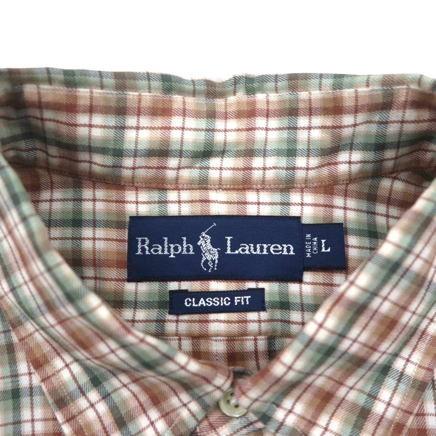 Ralph Lauren 90年代 ボタンダウン シャツ L ブラウン チェック スモールポニー刺繡