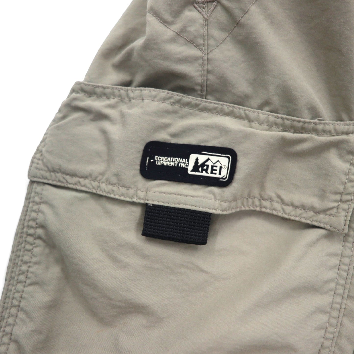 REI コンバーチブル 2WAY カーゴパンツ ショートパンツ L ベージュ ナイロン 防水 スリット 裾ジップ