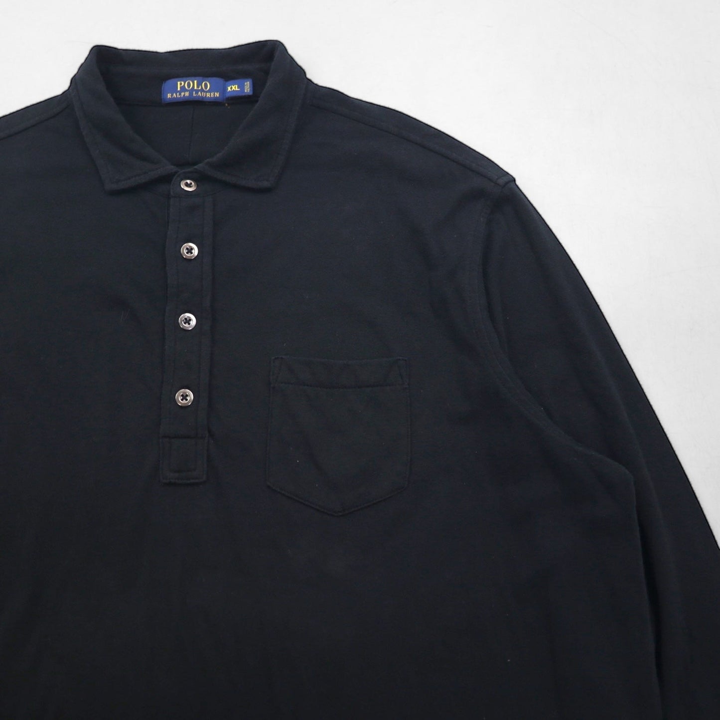 Polo Ralph Lauren ビッグサイズ 長袖 ポロシャツ ラガーシャツ 2XL ブラック コットン