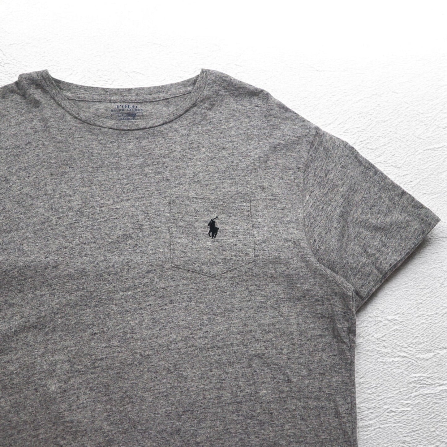 POLO RALPH LAUREN Classic Fit Pocket T-Shirt, Pocket TL, Gray, Small Pony Embroidery