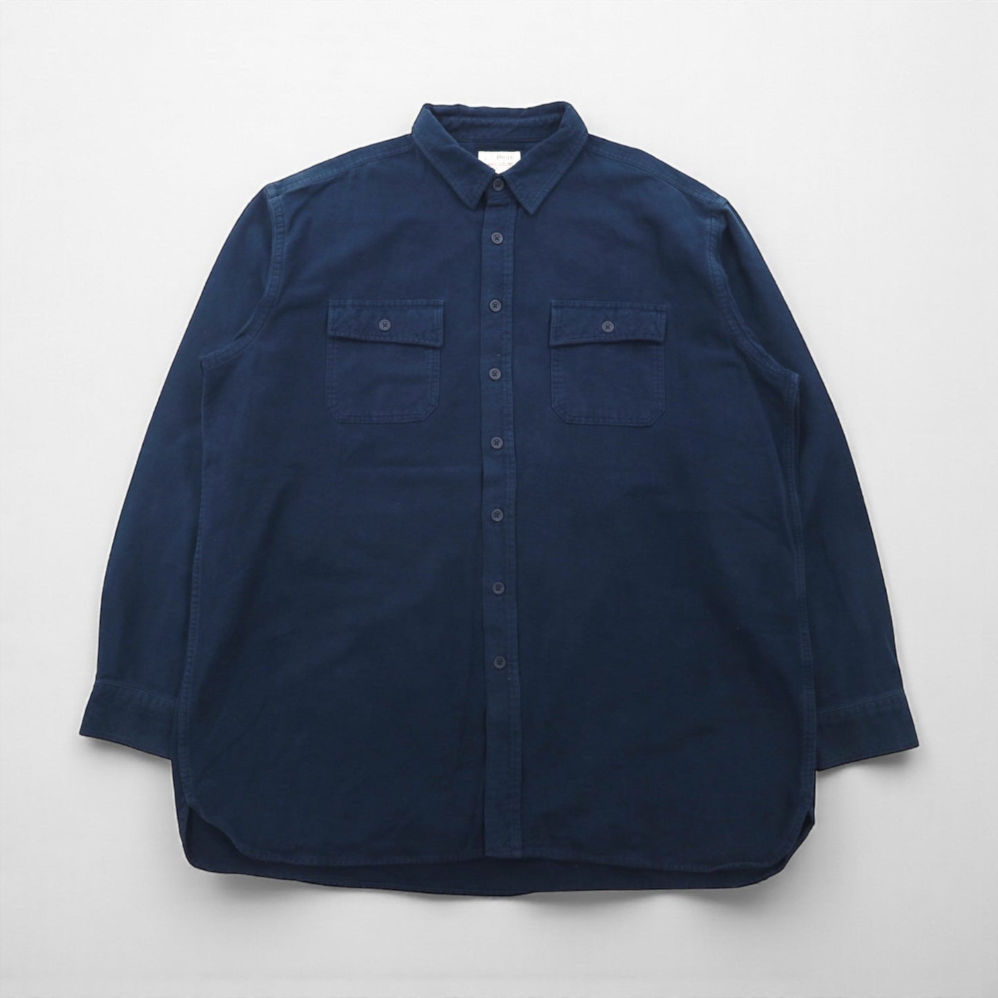 L.L.Bean シャミークロスシャツ フランネルシャツ 2XL ネイビー ダブルポケット ビッグサイズ 187924