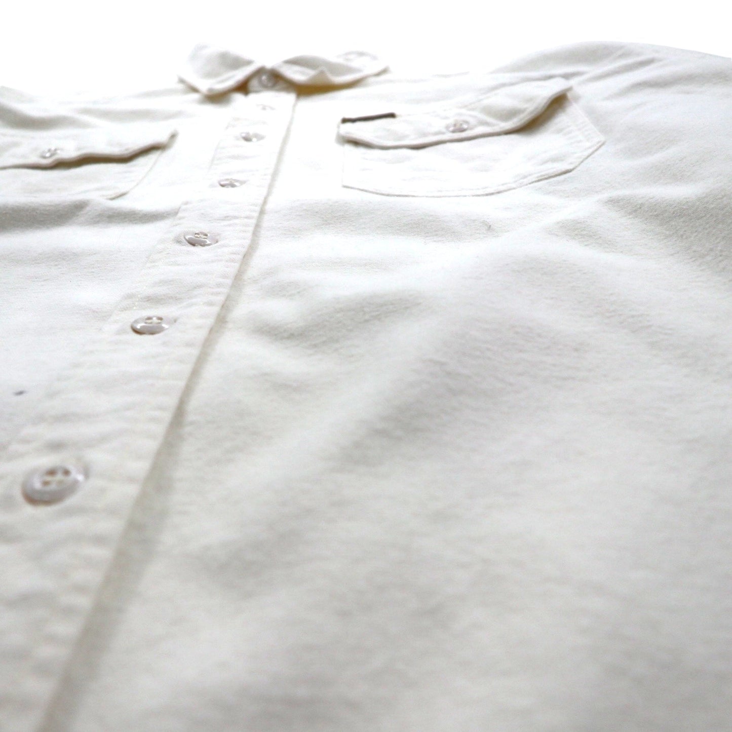 Woolrich 90年代 シャモアクロス フランネル ワークシャツ XL ホワイト Expedition Chamois ダブルポケット