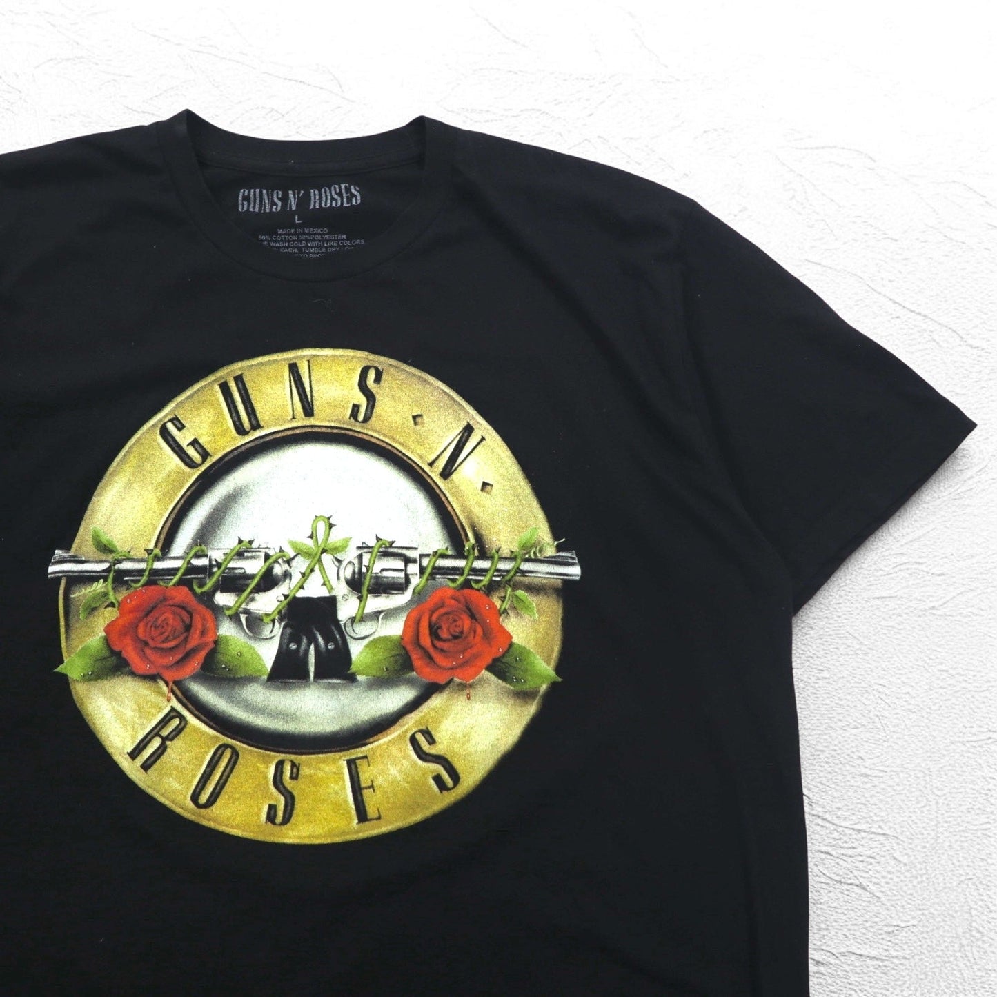 GUNS N' ROSES Band T-Shirt, Size L, Black, Cotton, Made in Mexico