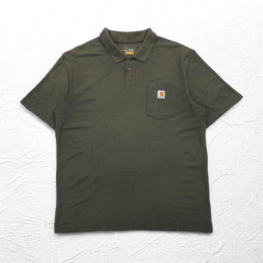 Carhartt Original Fit Pocket Polo Shirt, XL, Khaki