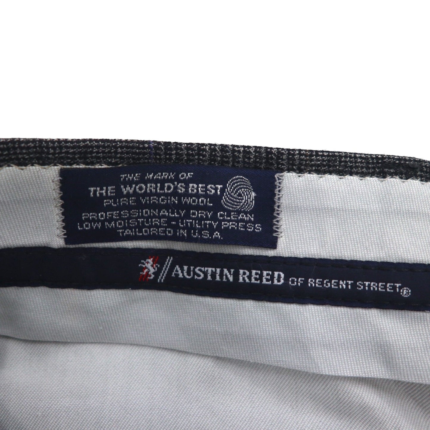 90s USA Vintage Trousers 2タック ワイド スラックス パンツ M グレンチェック サスペンダーボタン プリーツ AUSTIN REED 90年代 USA製