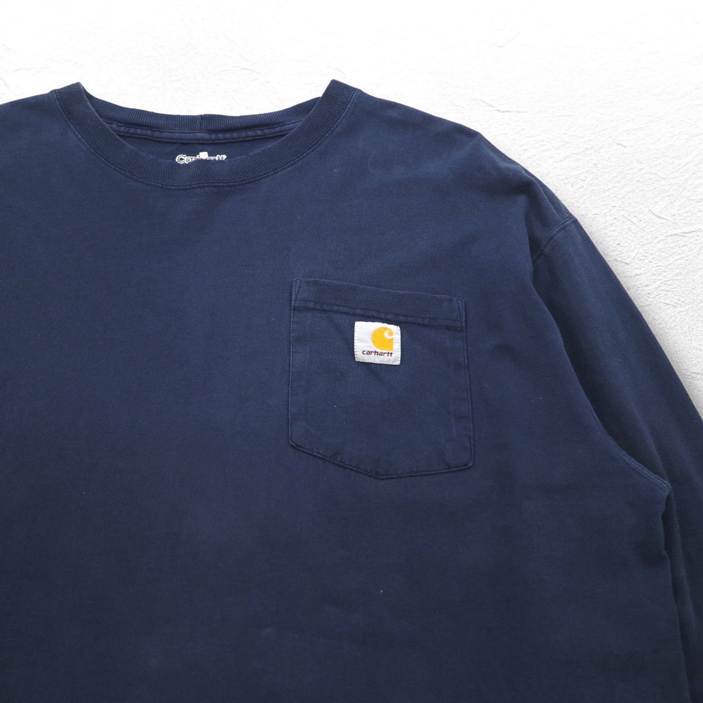 Carhartt Long Sleeve T-Shirt, Navy, with Pocket, Made in Honduras