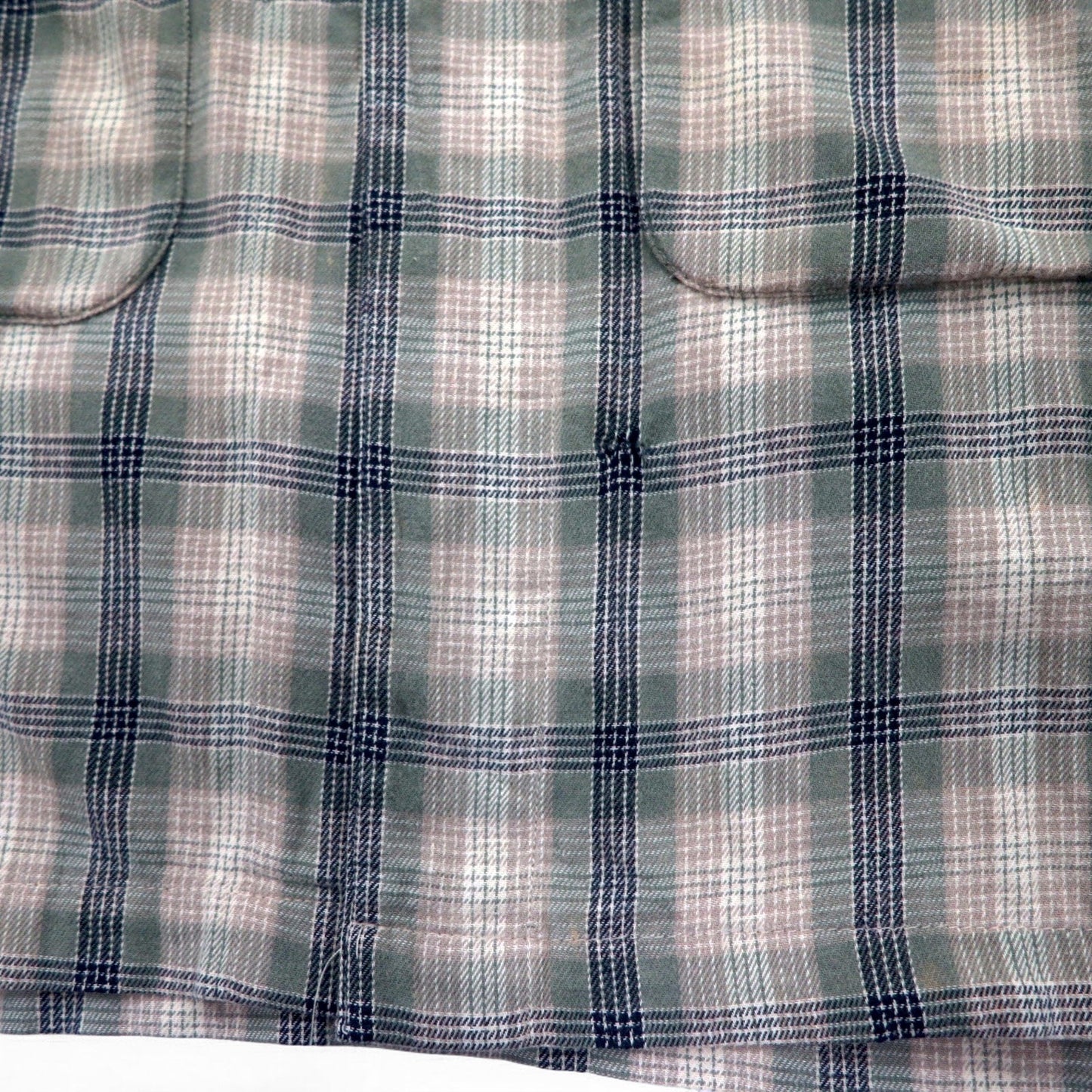 Sunday Works USA-Made Cotton Khaki Check Gown Coat, Size Small, UNION MADE