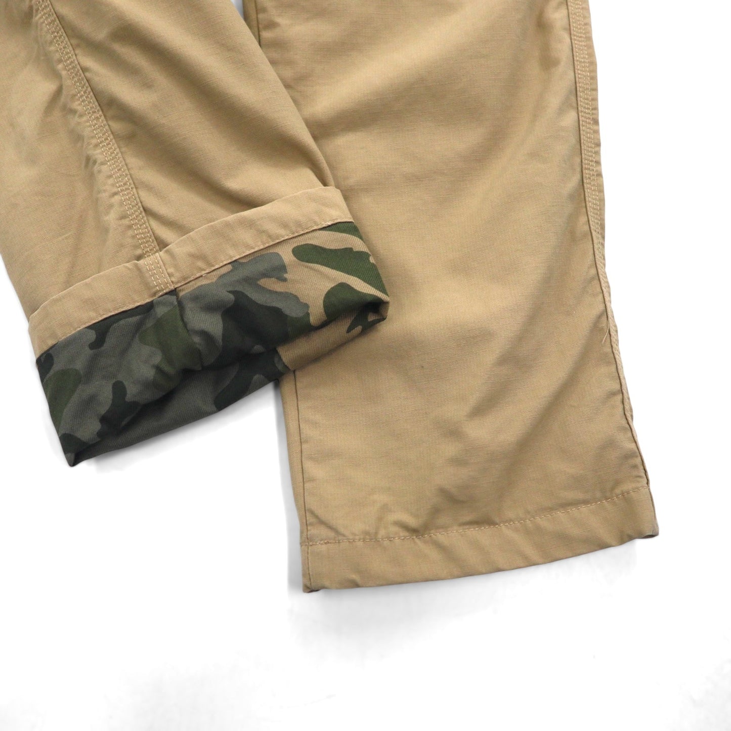 L.L.Bean アウトドア カーゴパンツ M ベージュ コットン NATURAL FIT カモフラ 裏地505908
