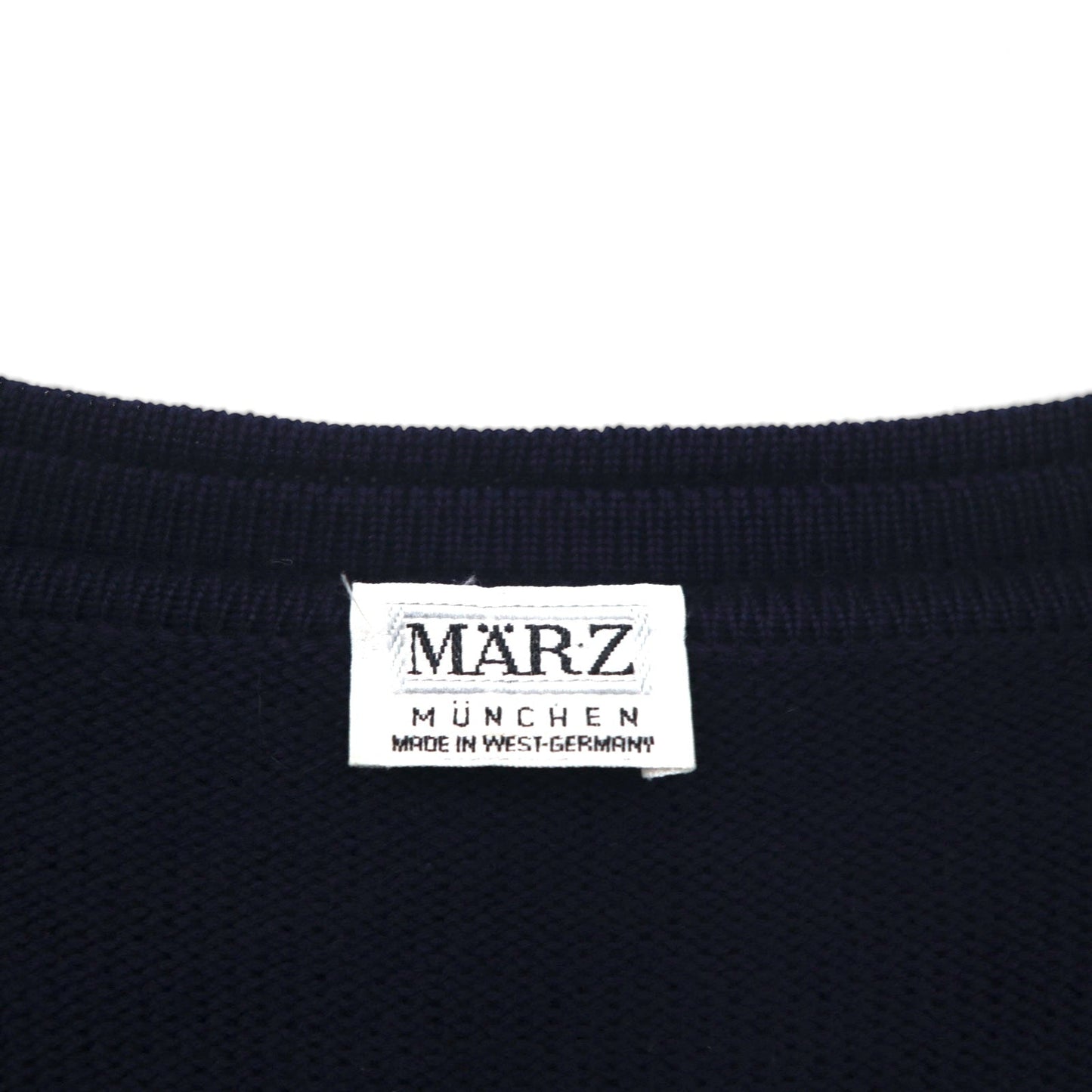 80s W.Germany Vintage Cardigan ニット カーディガン L ネイビー Vネック MARZ MUNCHEN 西ドイツ製 80年代