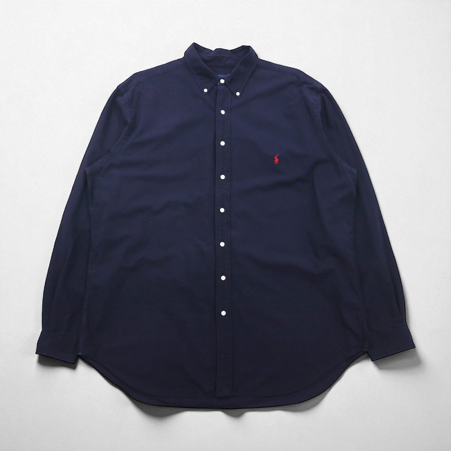 Ralph Lauren ボタンダウン シャツ XL ネイビー コットン スモールポニー刺繡