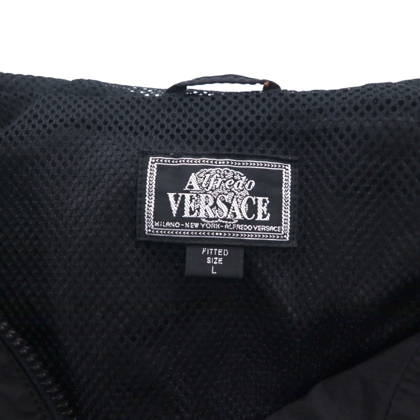 Alfredo VERSACE ( A.VERSACE ) 90年代 ナイロンジャケット パーカー L ブラック メッシュライナー
