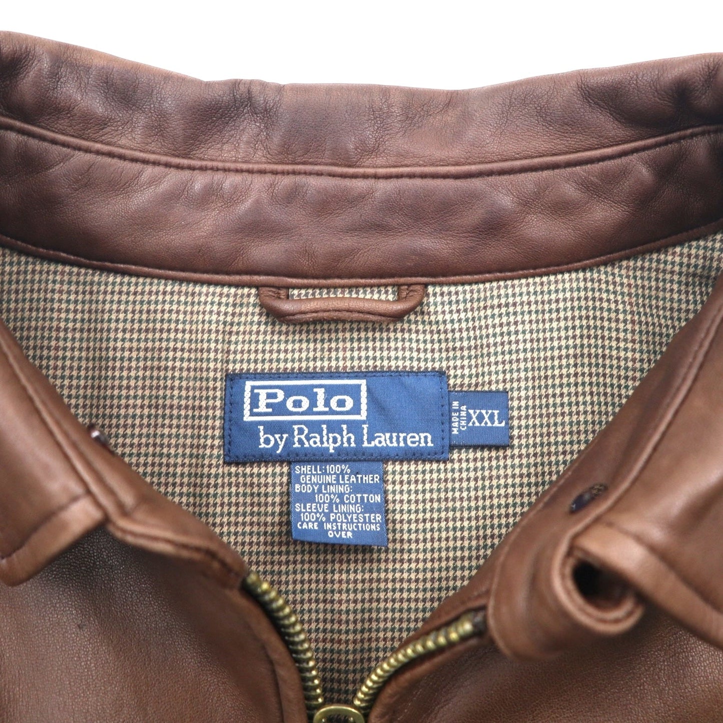 Polo Ralph Lauren 90年代 レザー ジャケット スイングトップ 2XL スモールポニー刺繡 ジップアップ ハリントン