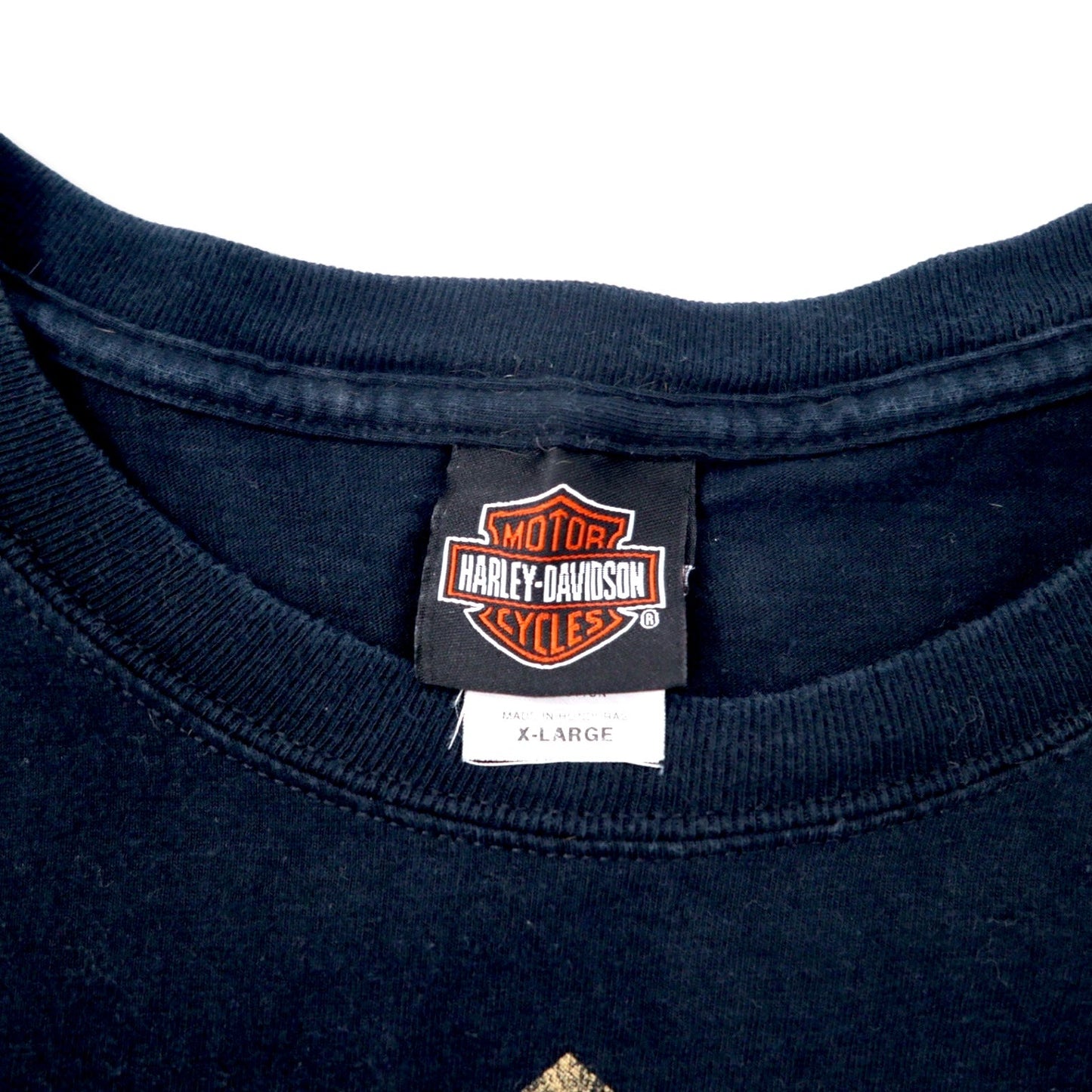 HARLEY DAVIDSON logo print T-shirt, XL, black cotton, Hanes BEEFY-T, big size, THUNDER TOWER