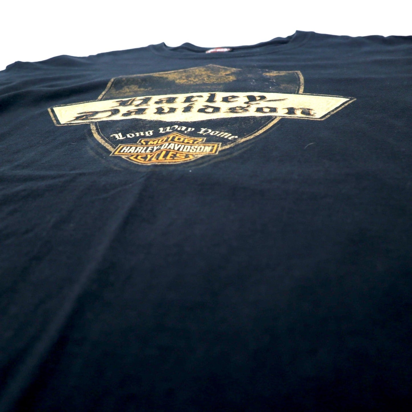 HARLEY DAVIDSON logo print T-shirt, XL, black cotton, Hanes BEEFY-T, big size, THUNDER TOWER