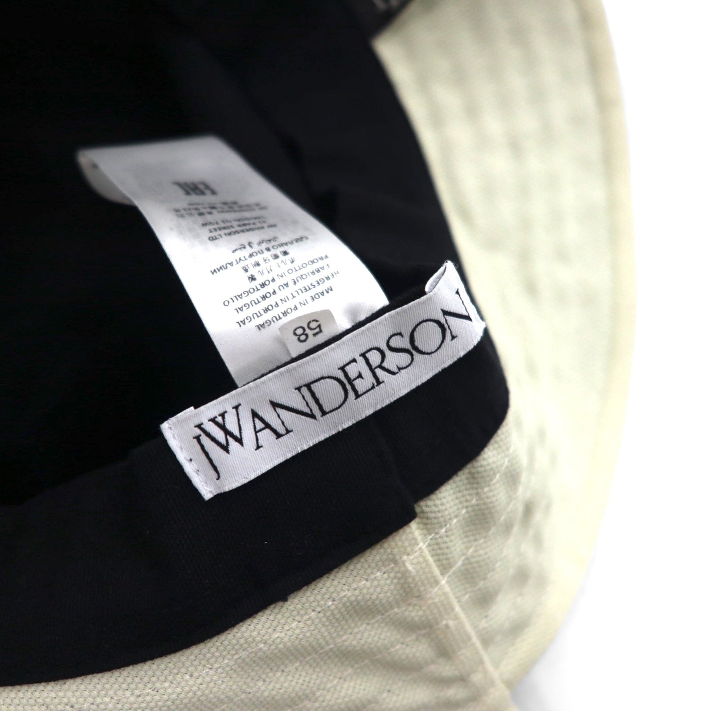J.W.ANDERSON アシンメトリー バケットハット Asymmetric Bucket Hat マルチカラー 総柄 ロゴテープ ストラップ AC0177FA0153019