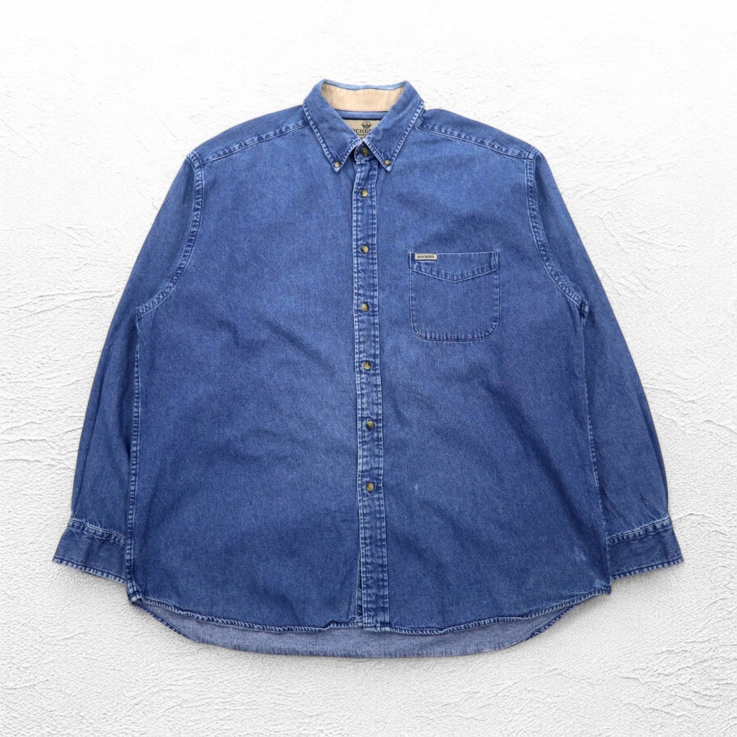 DOCKERS (Levi's) 90s Denim Button-Down Shirt, XL, Indigo, Blue, Khakiware, Basic Denim