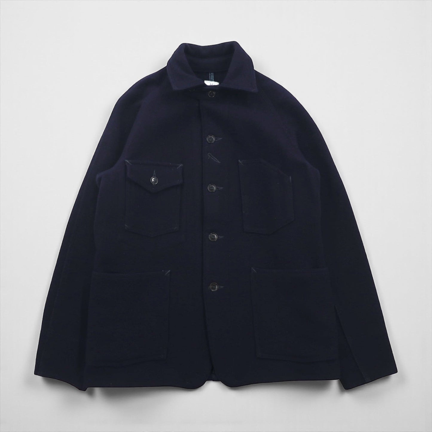 POST OVERALLS ( POST O’ALLS ) USA製 ウール メルトン カバーオール S ネイビー ウール ワークジャケット