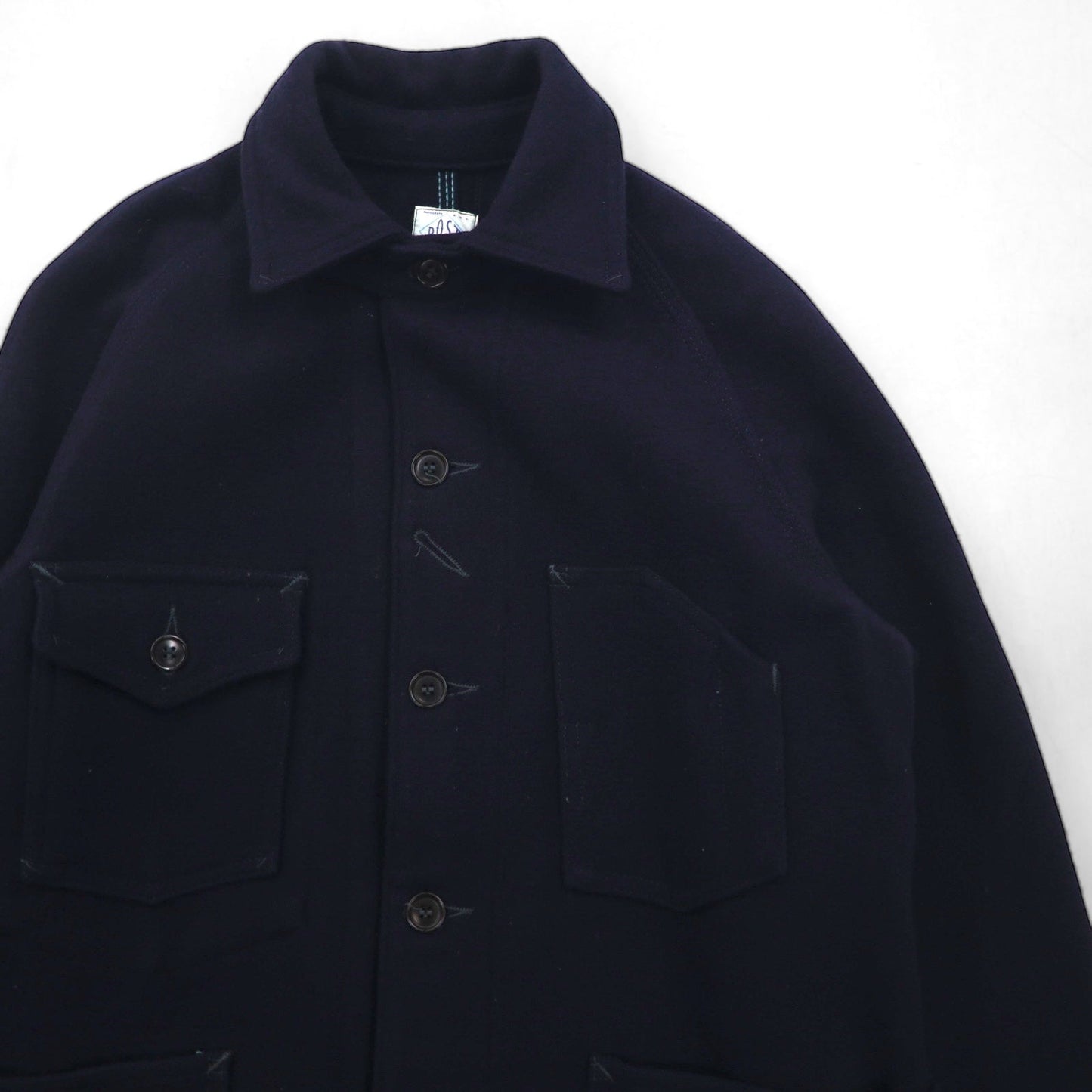 POST OVERALLS ( POST O’ALLS ) USA製 ウール メルトン カバーオール S ネイビー ウール ワークジャケット