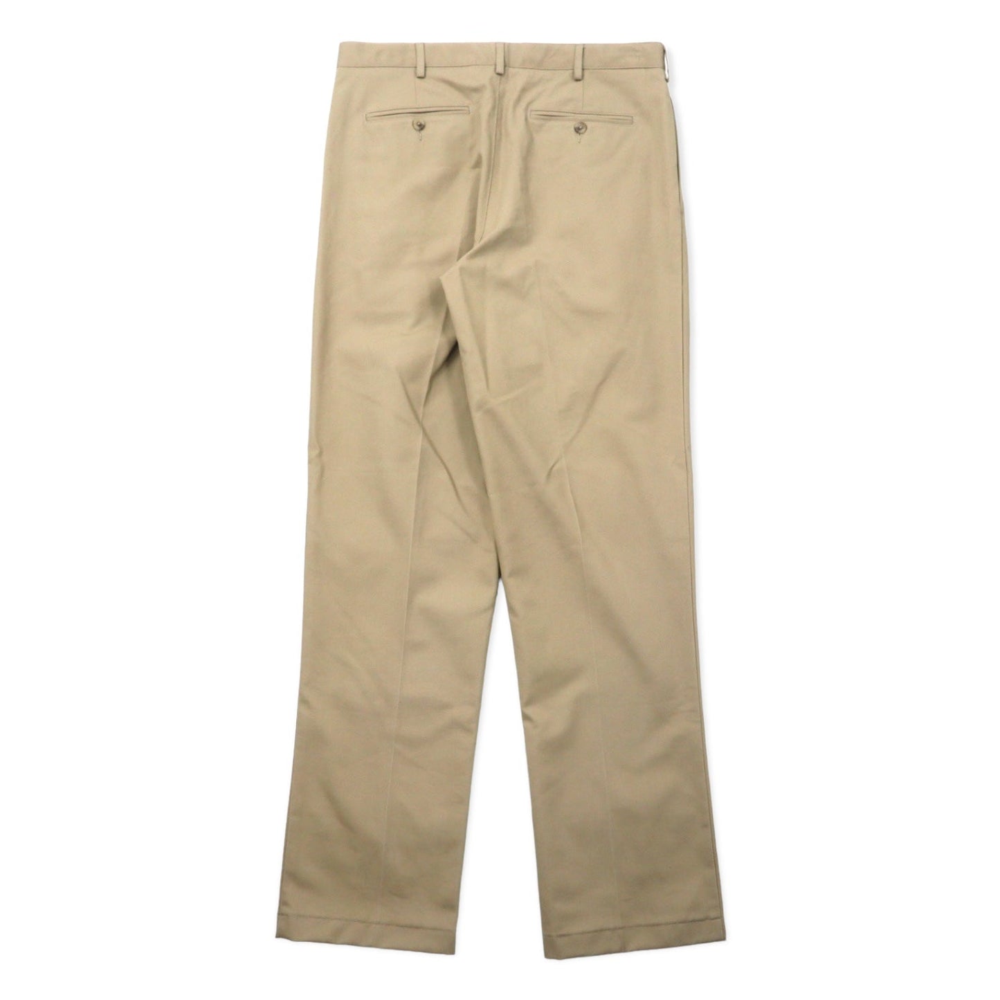 LANDS' END 2-Puck Chino Slacks, Size 34, Beige, Cotton, Traditional Fit, 427855