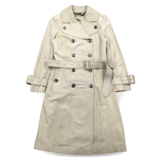BURBERRY Lambskin Trench Coat, Size M, Ivory, with Belt