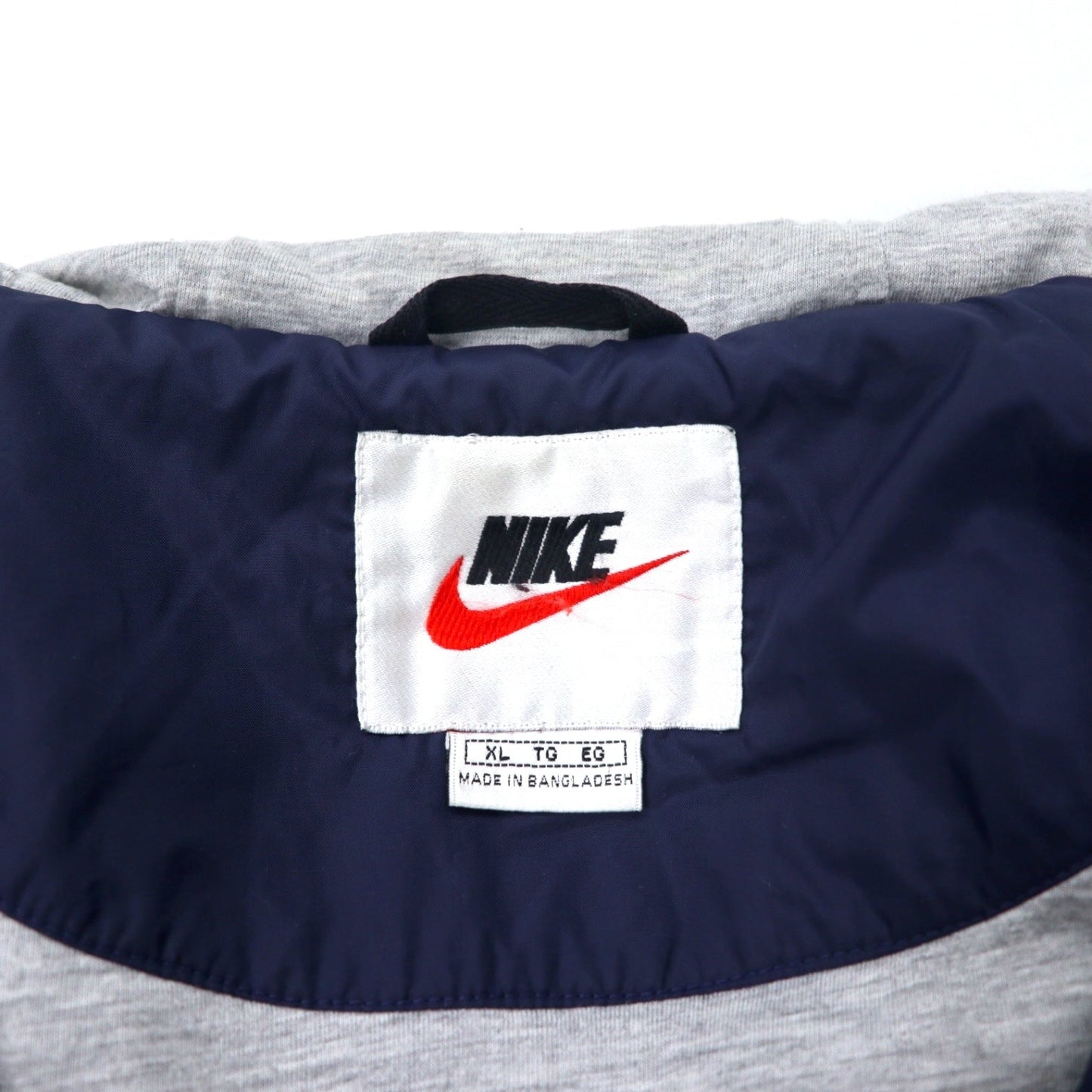 NIKE 90s Shell Parka Nylon Jacket, XL, Navy, Swoosh Logo Embroidered, Silver Tag, Oversized
