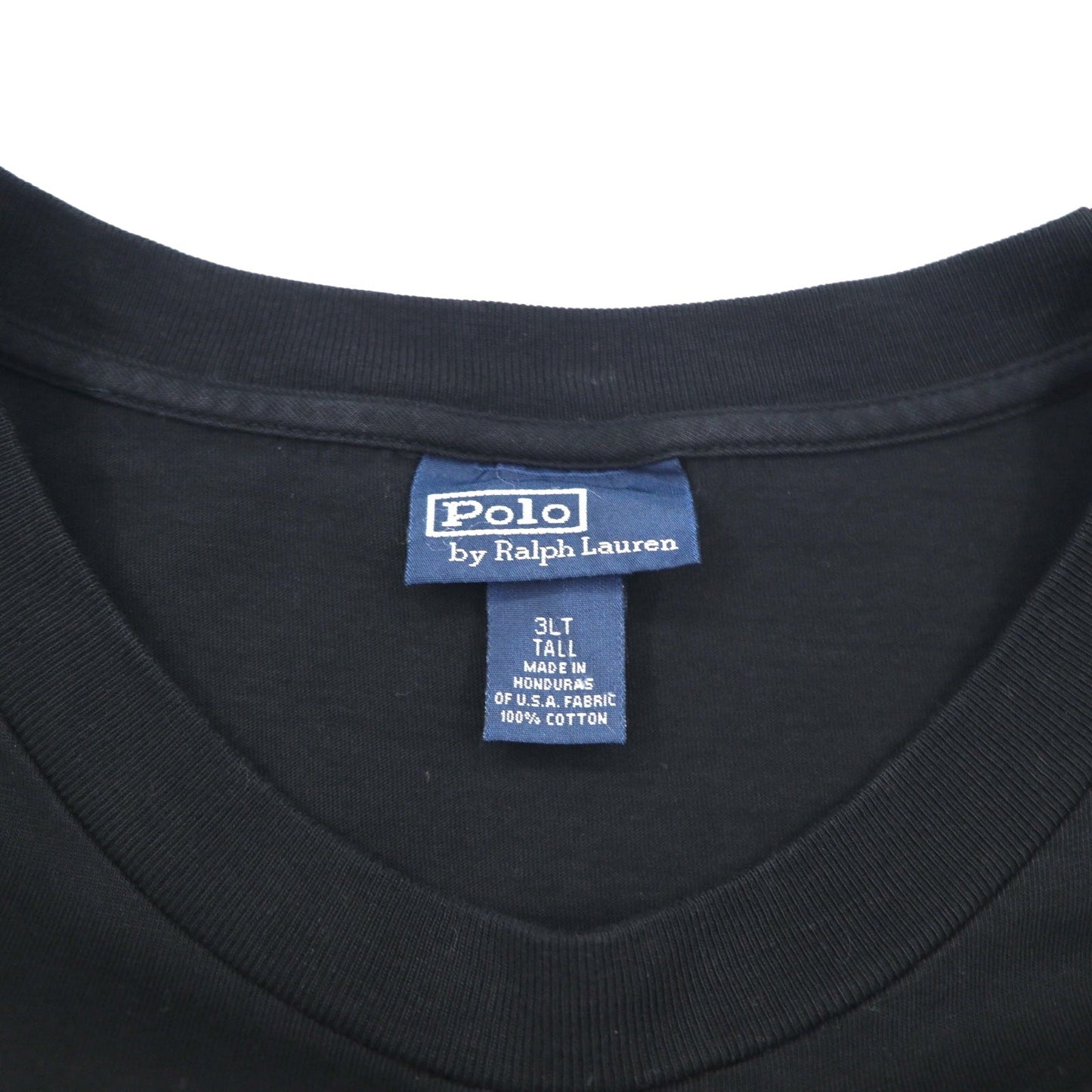 Polo by Ralph Lauren 90s Pocket T-Shirt, Size 3XL, Tall, Black, Small Pony Embroidery, Made in Honduras
