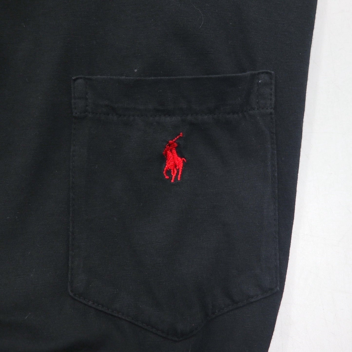 Polo by Ralph Lauren 90s Pocket T-Shirt, Size 3XL, Tall, Black, Small Pony Embroidery, Made in Honduras