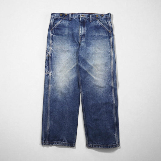 80s Vintage Carpenter pants デニムパンツ ジーンズ ペインターパンツ XL インディゴ BIG BILL サスペンダーボタン 80年代 カナダ製