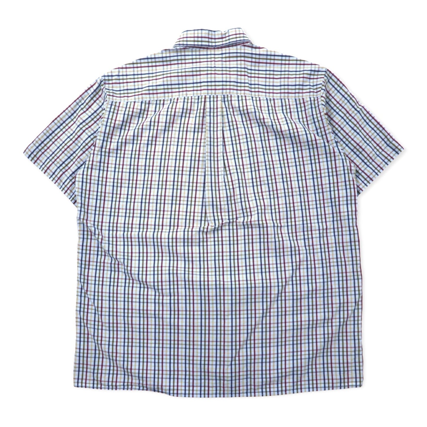 Barbour short-sleeved button-down shirt, size L, blue check, cotton, made in Portugal
