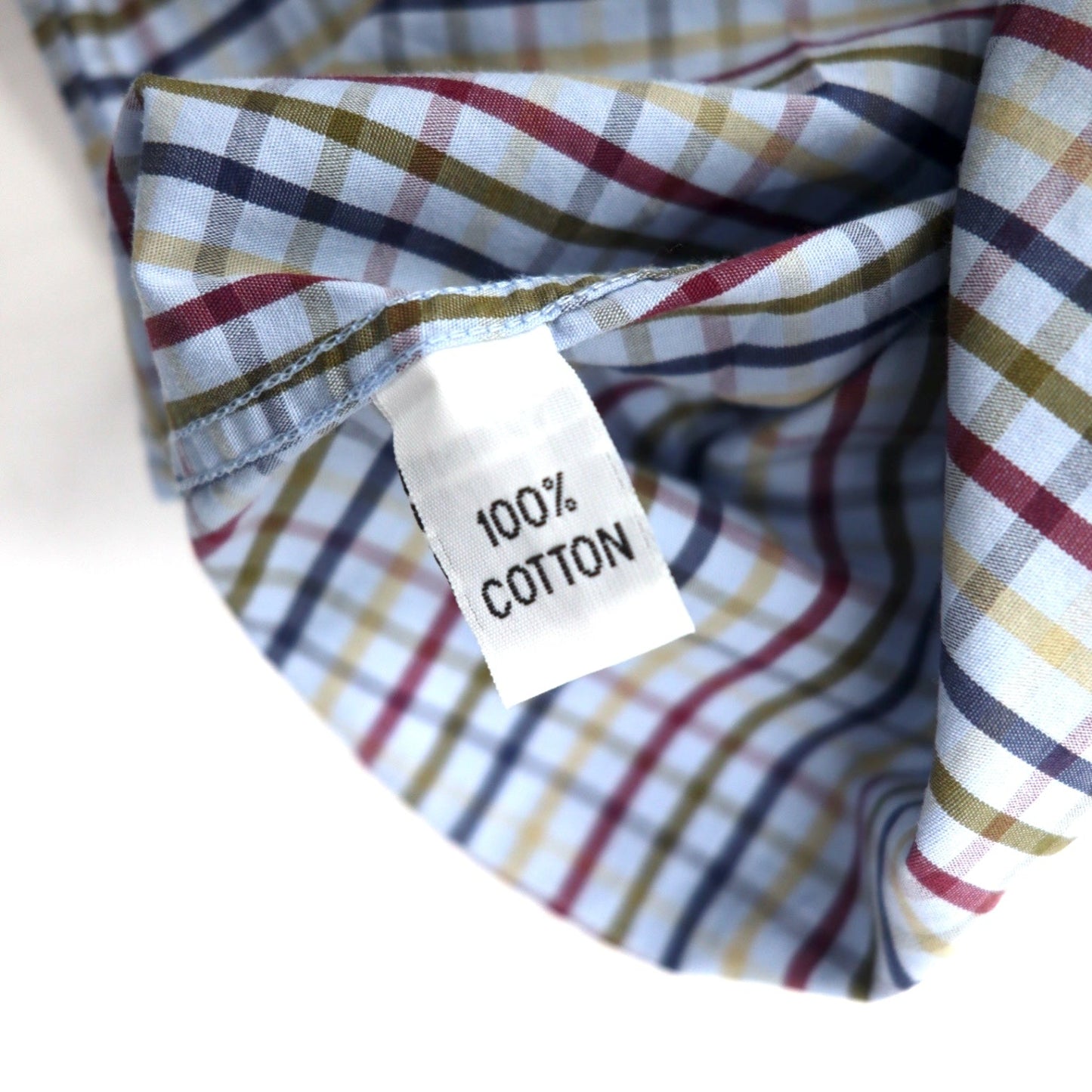 Barbour short-sleeved button-down shirt, size L, blue check, cotton, made in Portugal