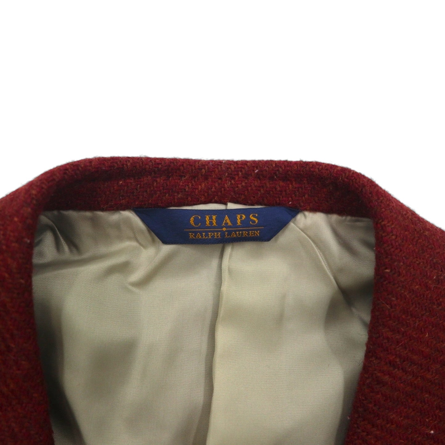 CHAPS RALPH LAUREN 90年代 日本製 ツイード 3B テーラードジャケット M ボルドー ウール アルパカ混