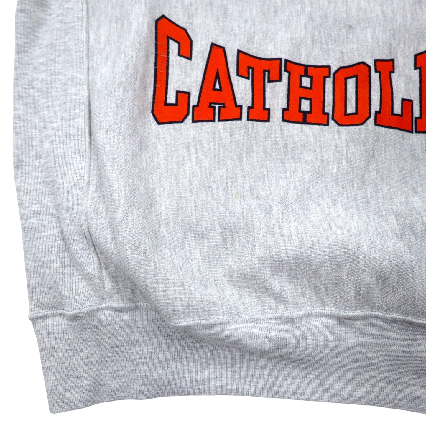 Made in the USA 90s Gem Sportswear Reverse Weave Sweatshirt, Size L, Gray Cotton, Powers Catholic Print