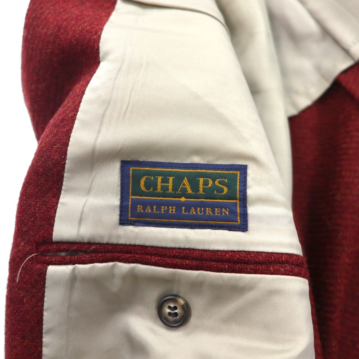 CHAPS RALPH LAUREN 90年代 日本製 ツイード 3B テーラードジャケット M ボルドー ウール アルパカ混