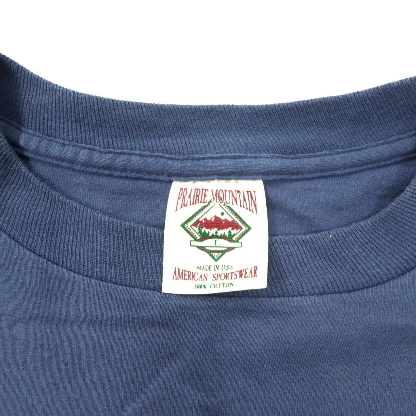 Made in the USA 90s PRAIRIE MOUNTAIN Indian Print T-Shirt, Size L, Navy, Cotton, Bryce Canyon