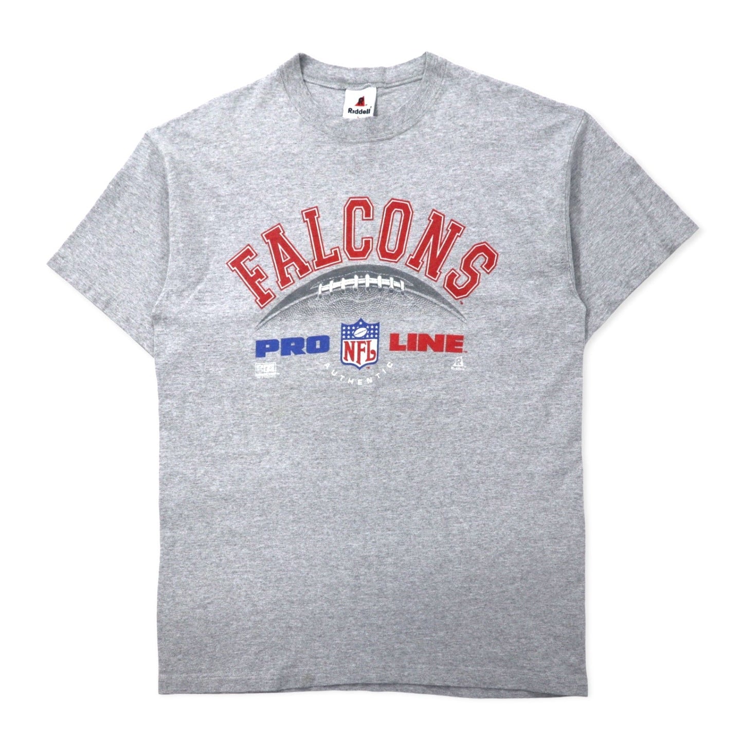 Made in the USA, 1990s Riddell NFL FALCONS Print T-Shirt, Gray Cotton, Large, Oversized