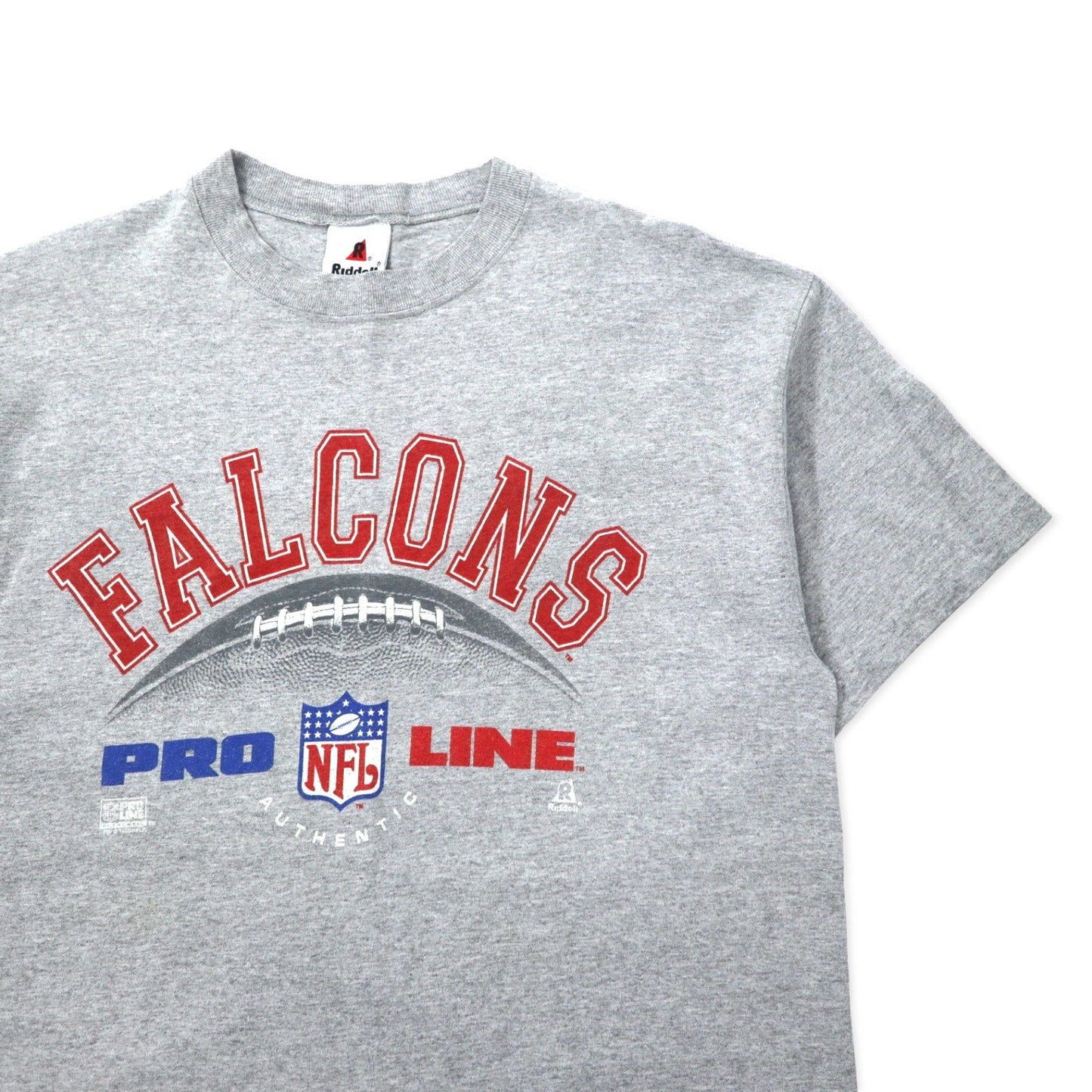 Made in the USA, 1990s Riddell NFL FALCONS Print T-Shirt, Gray Cotton, Large, Oversized