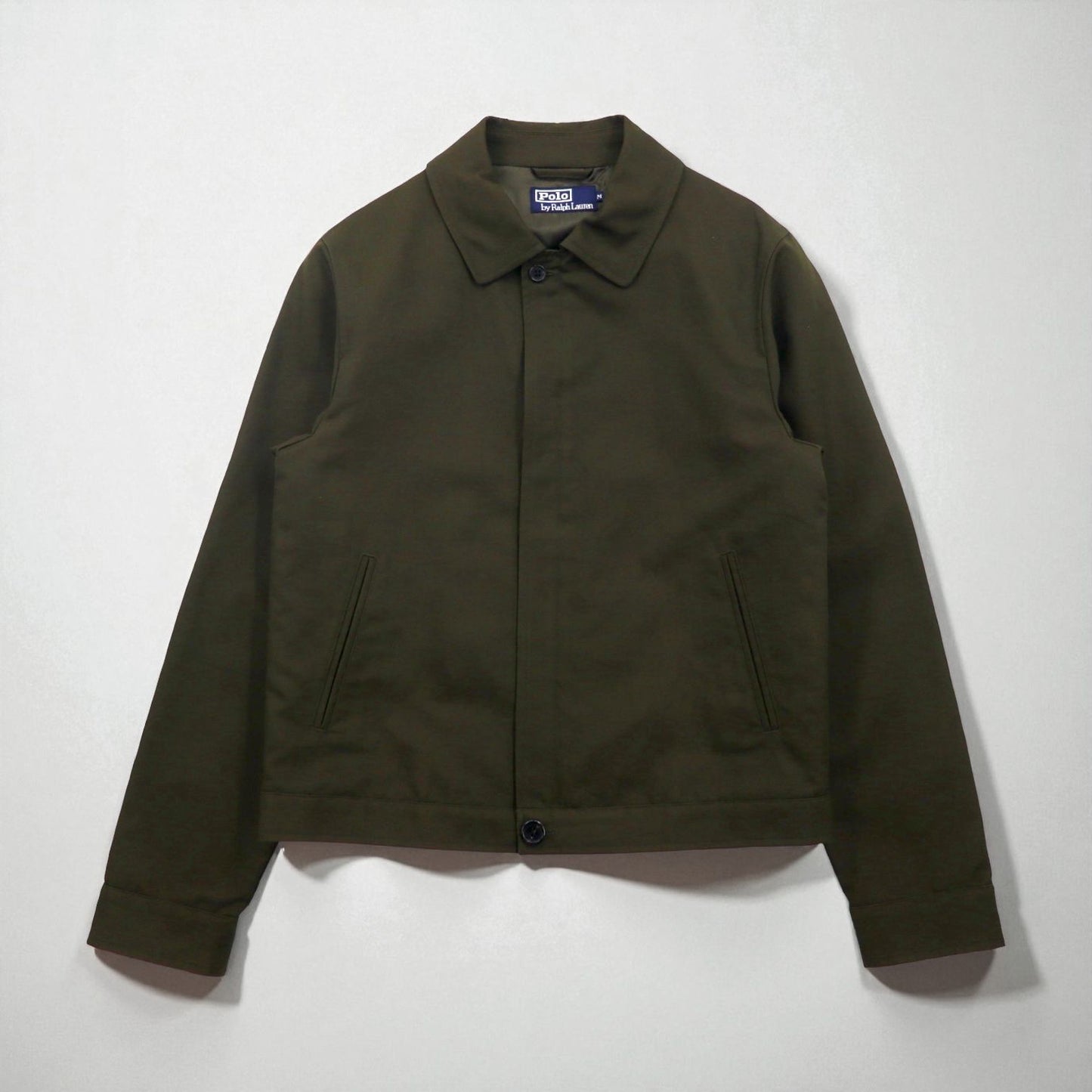 Polo Ralph Lauren 90年代 スウィングトップ ハリントンジャケット M オリーブ 比翼 サテン裏地